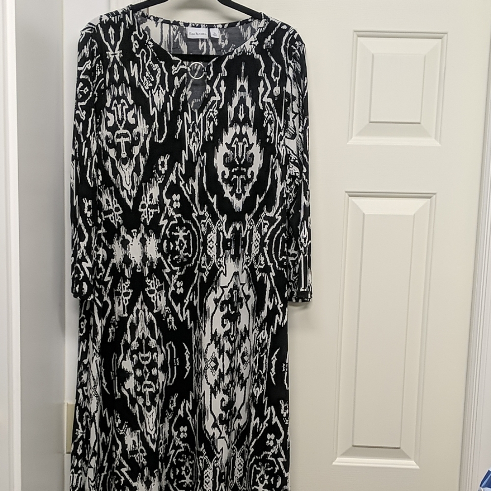 NEW Kim Rogers Black & White Pattern Dress size XL